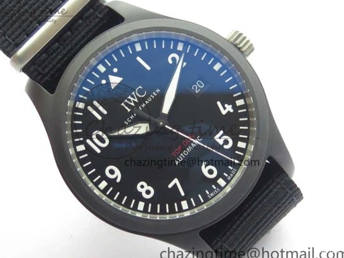 MIROTIME 0223 Pilot IW326901 Real Ceramic MK 1:1 Best Edition Black Dial On Nylon Strap MIYOTA FastDry 7126